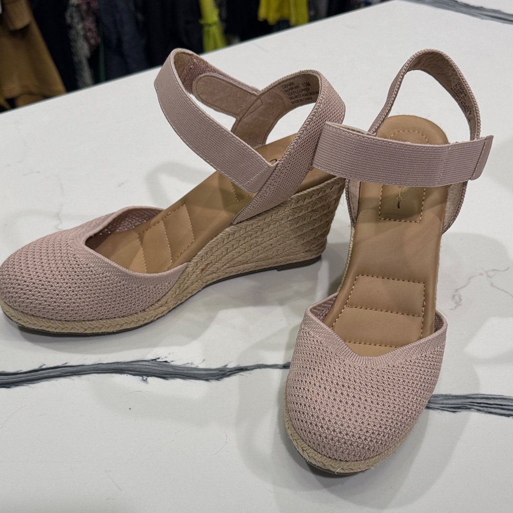 Blair Espadrille Blush Wedge Sandals